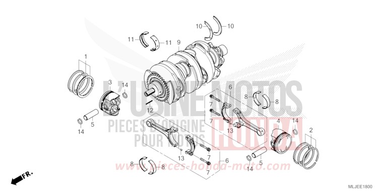 CRANKSHAFT/PISTON for Gold Wing MAT ARMRED GREEN METALLIC (G208) from 2024